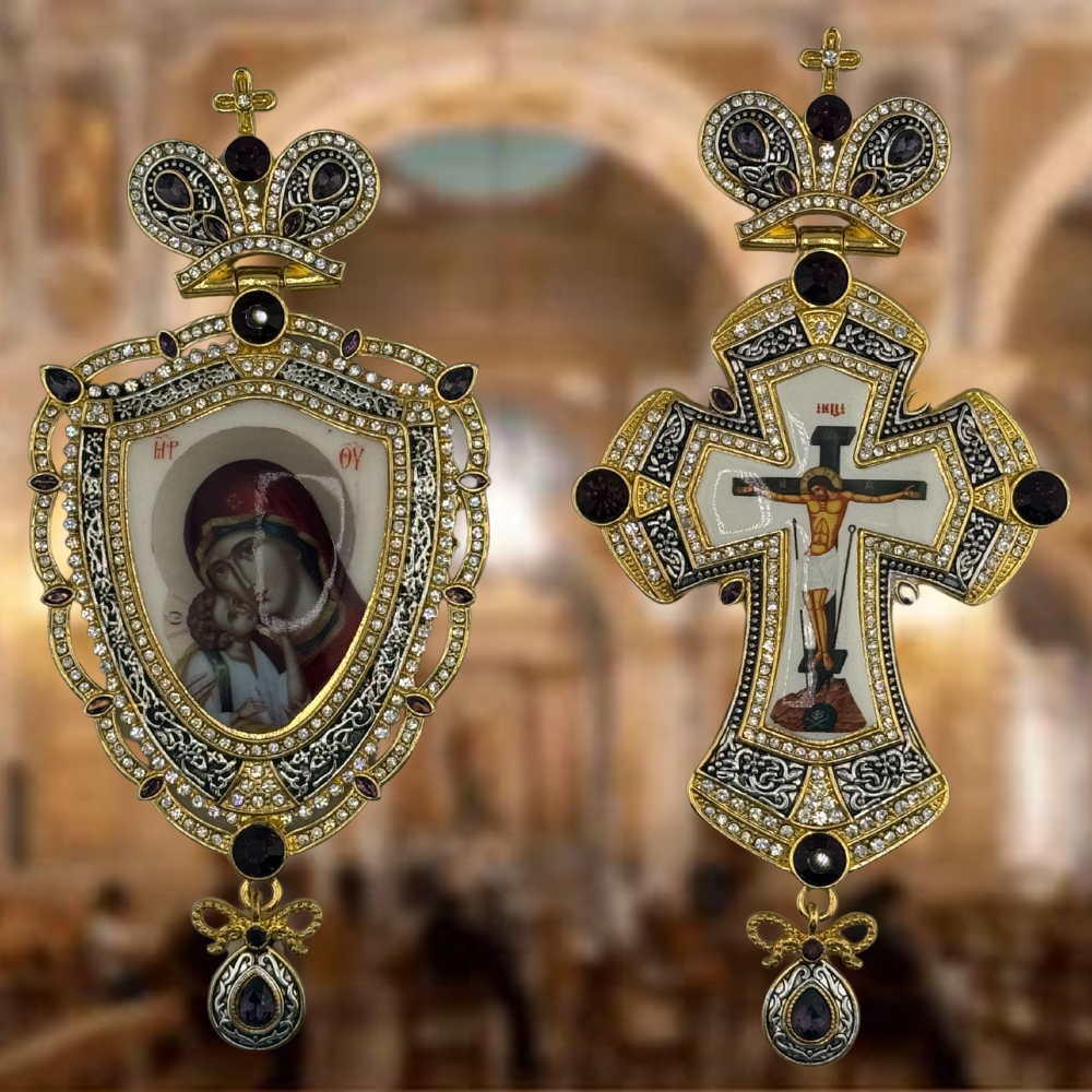 Orthodox Pectoral Cross with Panagia for Bishop Orthodox Pectoral Cross with Panagia for Bishop